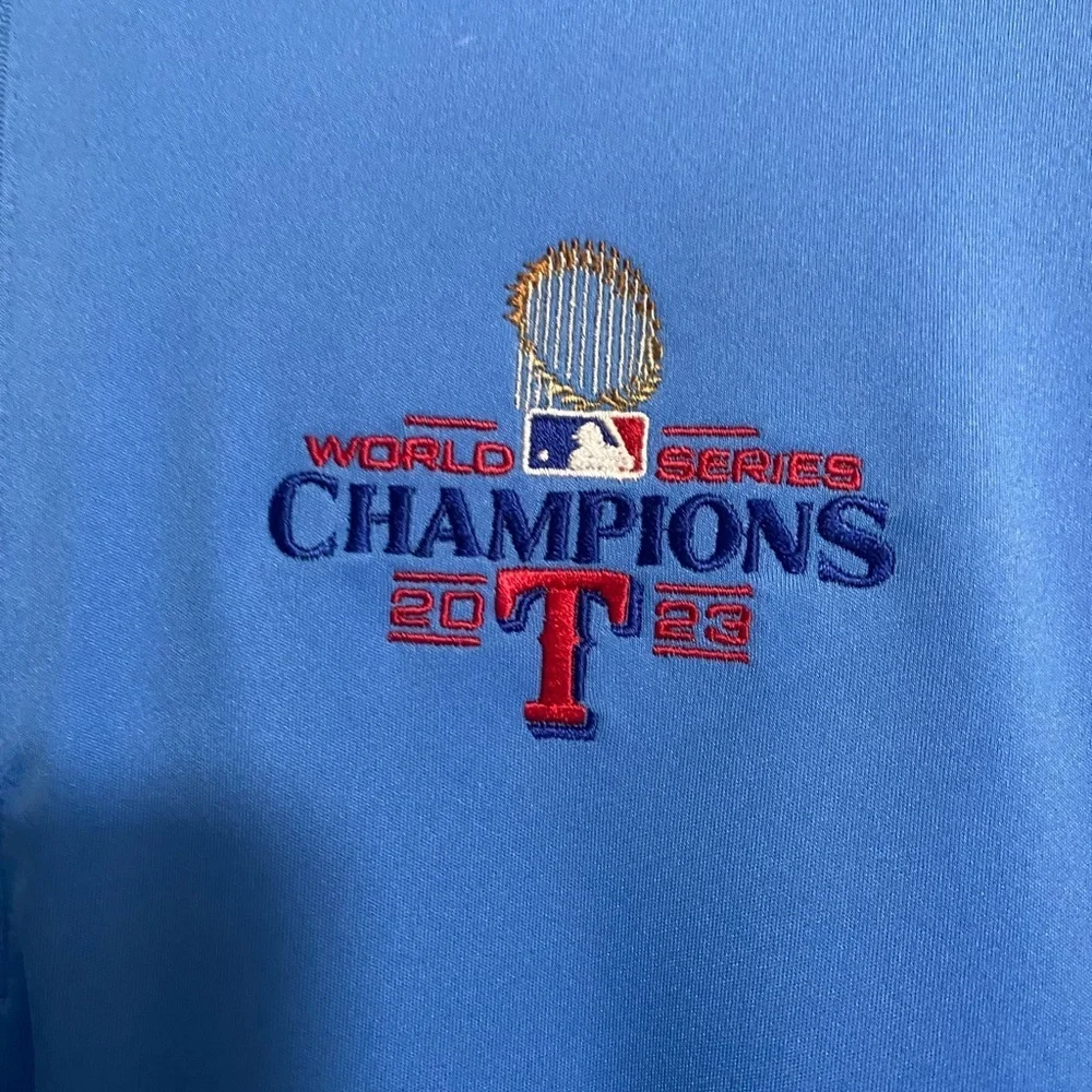 Texas Rangers World Series Antigua Quarter Zip Pullover